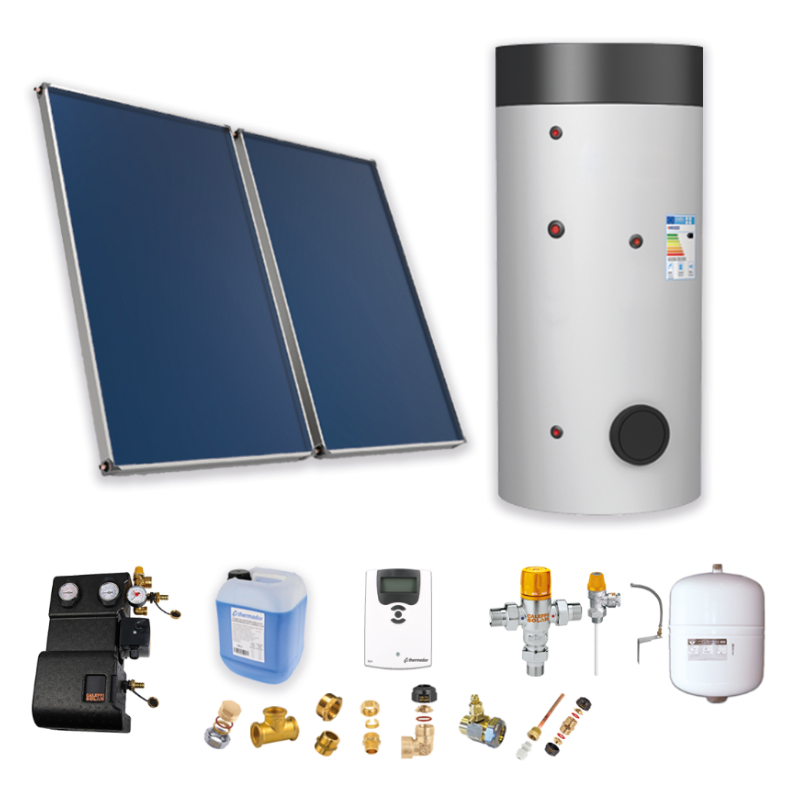 Kit solaire thermique Pack CESI ASTREA C - Kit solaire pour préparation ECS - soutien PAC - Thermador
